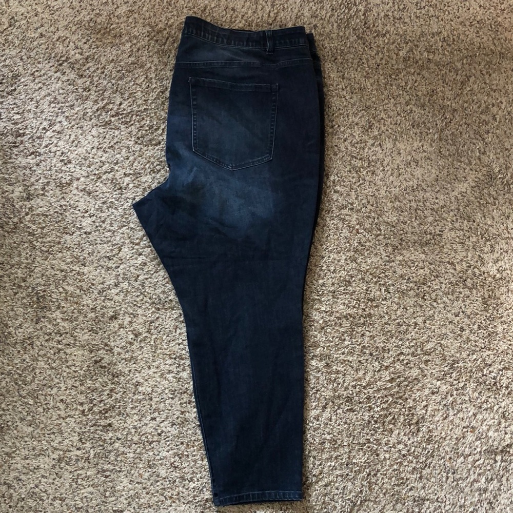 Lane Bryant Essentials Venezia Skinny Jeans Womens 28 Black Stone Stripes